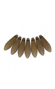 Czech Glass Daggers beads 5x16mm Smoke topaz matted 10230-84110